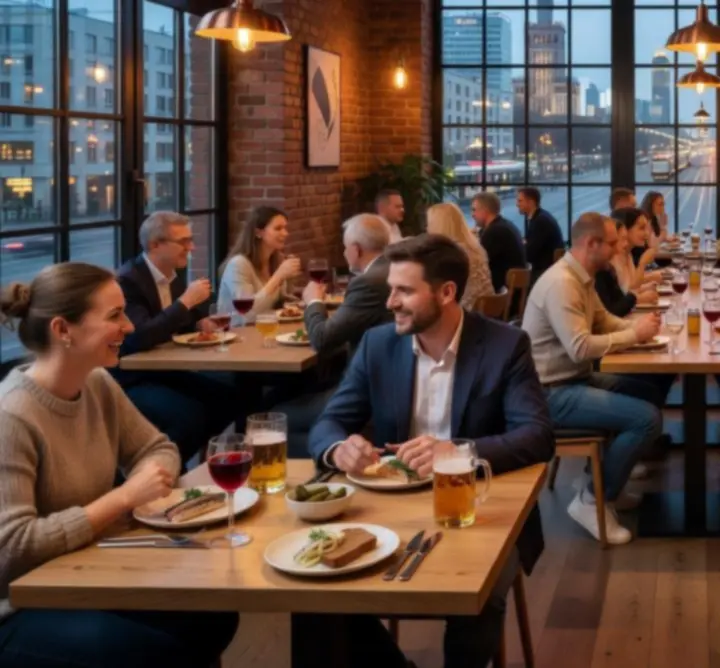 Nowoczesna sala restauracyjna DOMINIKA WARYKIEWICZ Rue Cambon w Polsce
