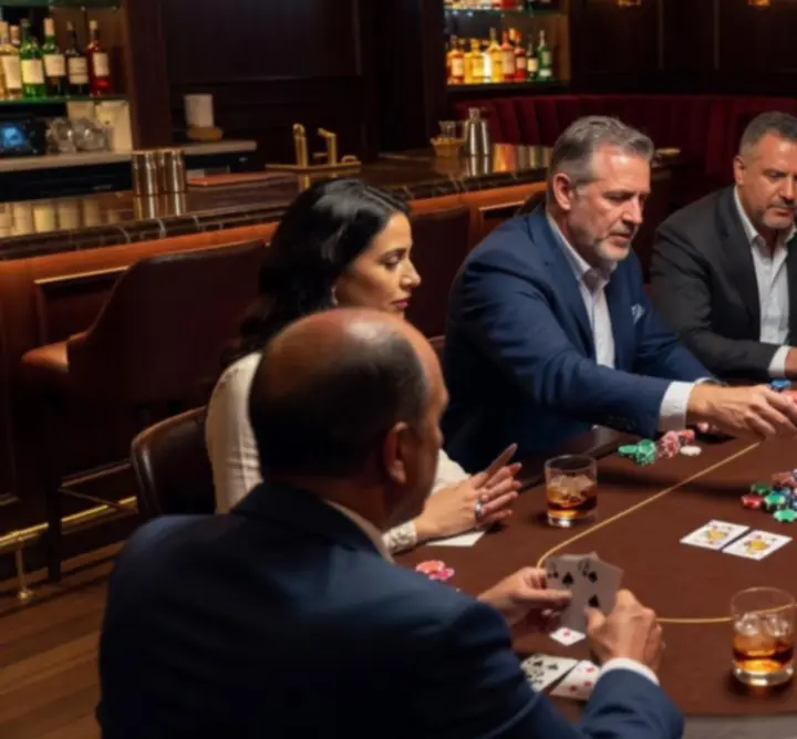 Stolik pokerowy w DOMINIKA WARYKIEWICZ Rue Cambon podczas wieczornego turnieju offline